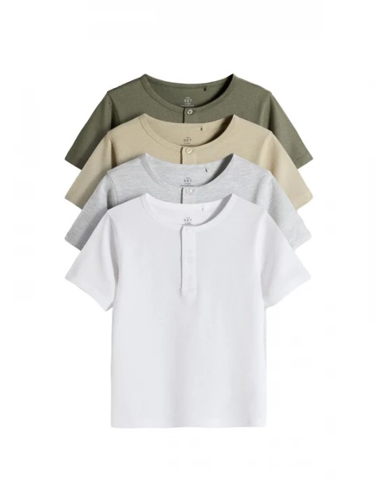 Obrázek produktu The Set Tričko šedý melír / zelená / khaki / olivová