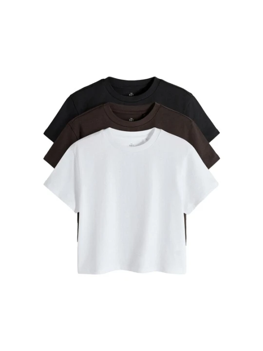Obrázek produktu The Set Tričko tmavě hnědá / černá / bílá