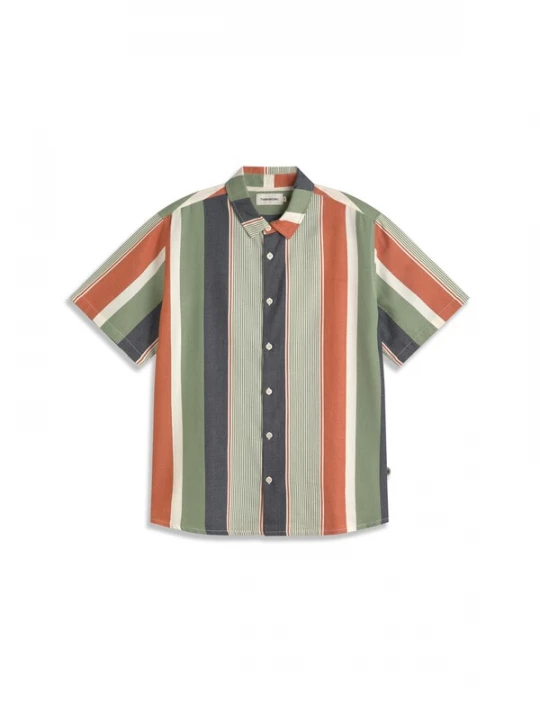 Obrázek produktu Thinking MU Košile ' TOM ' marine modrá / khaki / světle zelená / tmavě oranžová