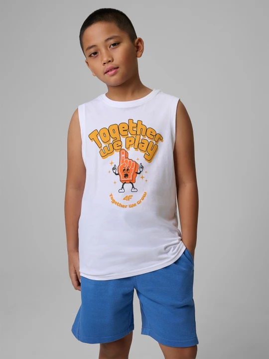 Obrázek produktu 4F Tílko loose s potiskem chlapecké - bílé