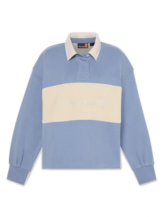 Obrázek produktu TIMBERLAND Mikina 'Lush Rugby Polo' krémová / chladná modrá / bílá