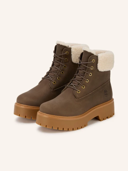 Obrázek produktu Timberland Šněrovací Boty Stone Street Mid Warm Lined Waterproof tmavě hnědá / krémová
