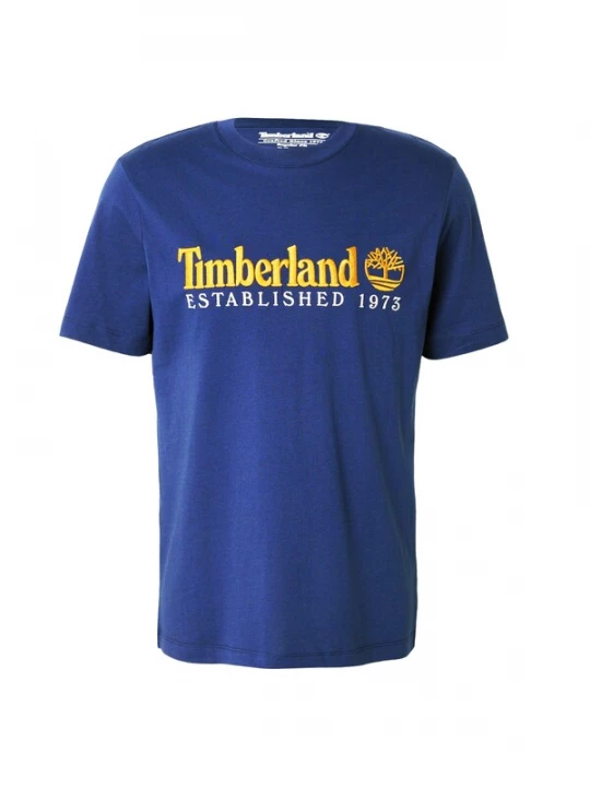Obrázek produktu TIMBERLAND Tričko 'ESTABLISHED 1973' marine modrá / tmavě oranžová / bílá
