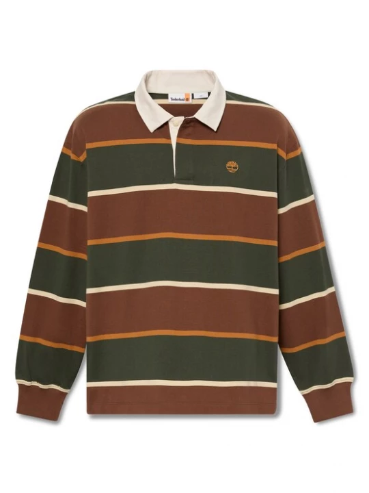 Obrázek produktu TIMBERLAND Tričko 'Rugby' světle béžová / hnědá / tmavě zelená / oranžová