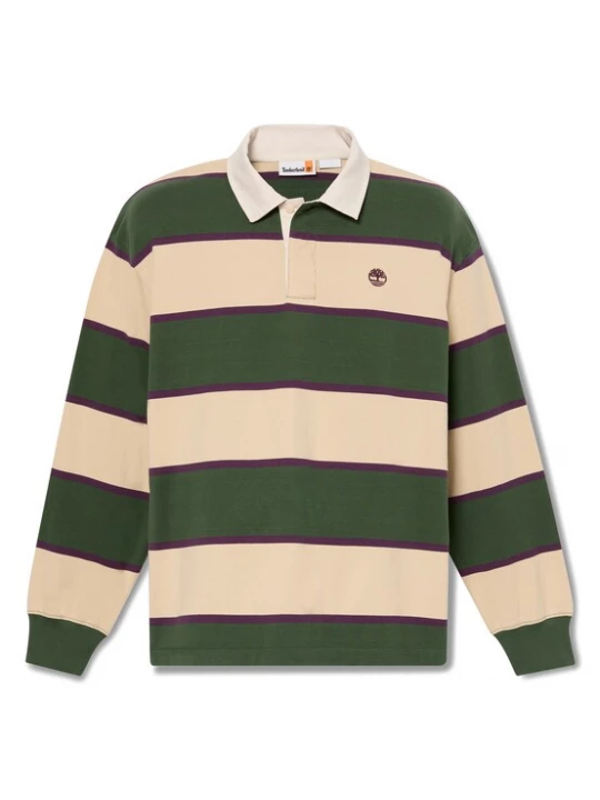 Obrázek produktu TIMBERLAND Tričko 'Rugby' světle béžová / tmavě zelená / fialová