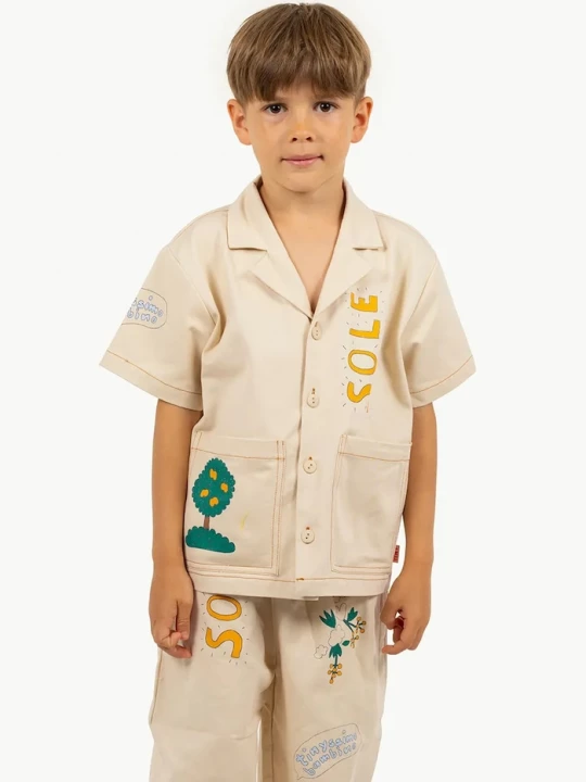 Obrázek produktu Tinycottons Dětská bavlněná košile Tinycottons ARTSY TREE SHIRT béžová