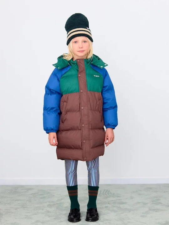 Obrázek produktu Tinycottons Dětská bunda Tinycottons COLOR BLOCK PADDED JACKET hnědá