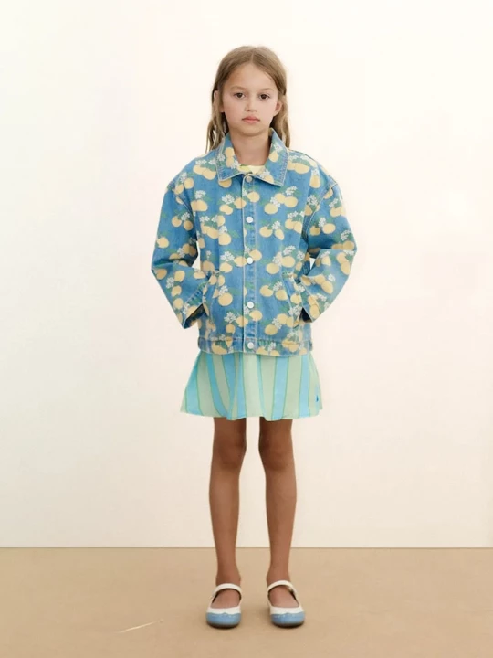 Obrázek produktu Tinycottons Dětská riflová bunda Tinycottons ORANGES JACKET modrá