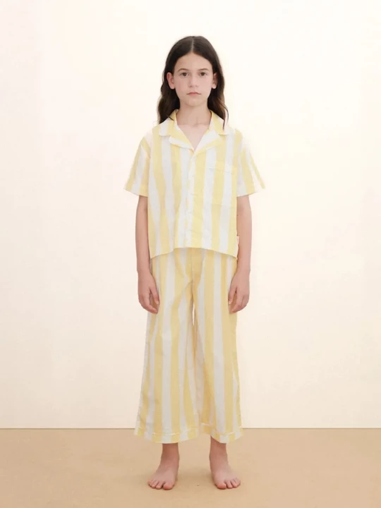 Obrázek produktu Tinycottons Dětské bavlněné pyžamo Tinycottons YELLOW STRIPES SET