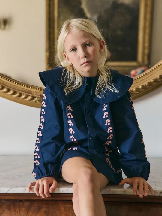 Obrázek produktu Tinycottons Dětské bavlněné šaty Tinycottons MINI CHERRIES DRESS námořnická modř