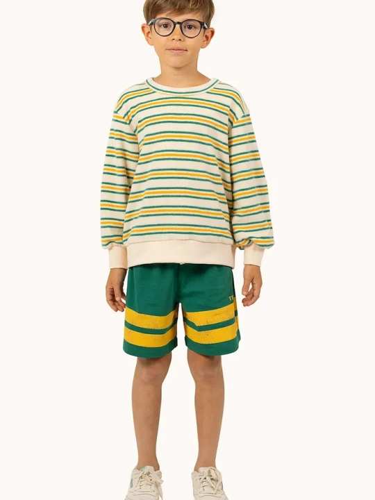 Obrázek produktu Tinycottons Dětské bavlněné šortky STRIPES LOGO SHORT zelená