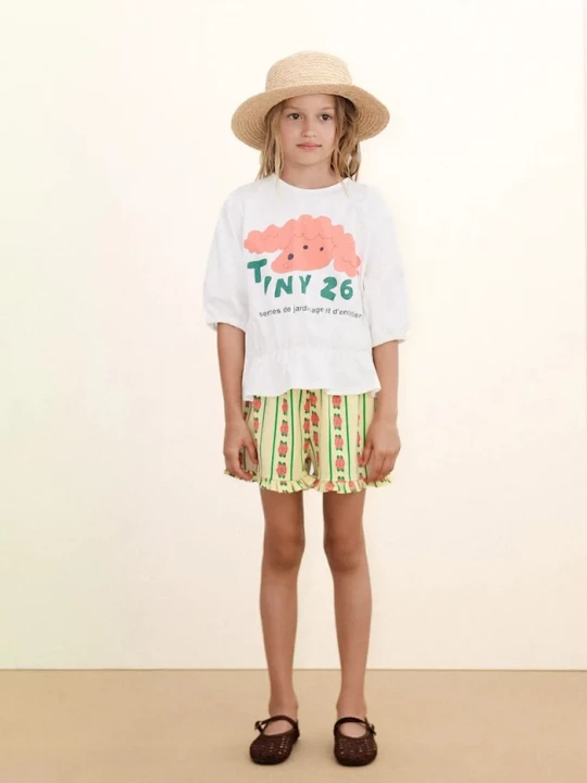 Obrázek produktu Tinycottons Dětské bavlněné šortky Tinycottons ROSE PATTERN SHORTS žlutá