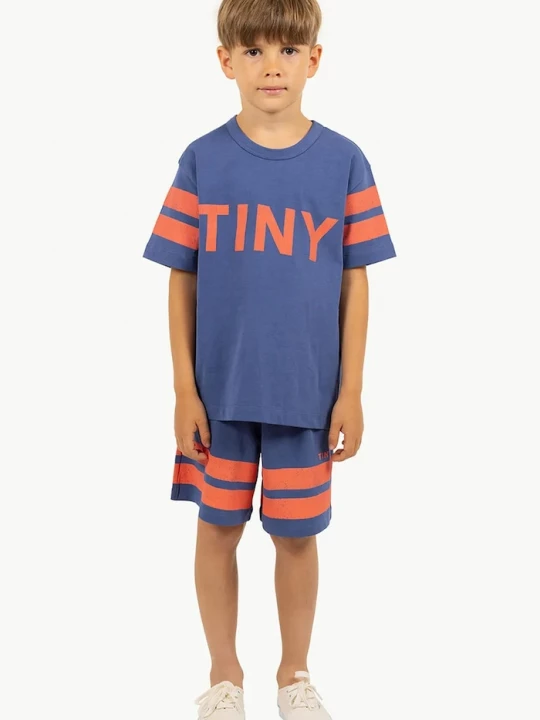 Obrázek produktu Tinycottons Dětské bavlněné šortky Tinycottons STRIPES LOGO SHORT námořnická modř