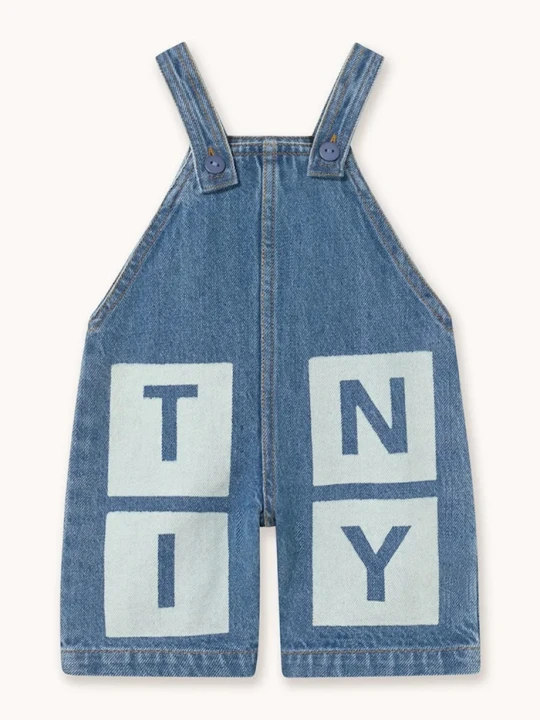 Obrázek produktu Tinycottons Dětské džínové lacláče TINY DENIM DUNGAREE BABY modrá