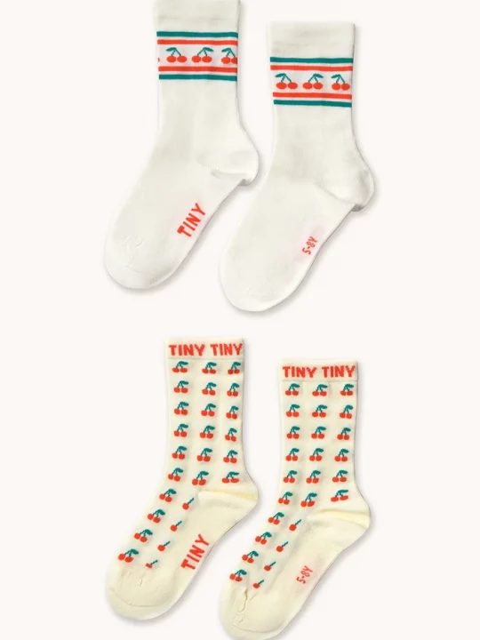 Obrázek produktu Tinycottons Dětské ponožky Tinycottons CHERRY MEDIUM SOCKS 2-pack žlutá