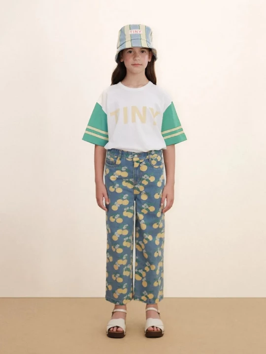 Obrázek produktu Tinycottons Dětské rifle Tinycottons ORANGES DENIM JEANS modrá