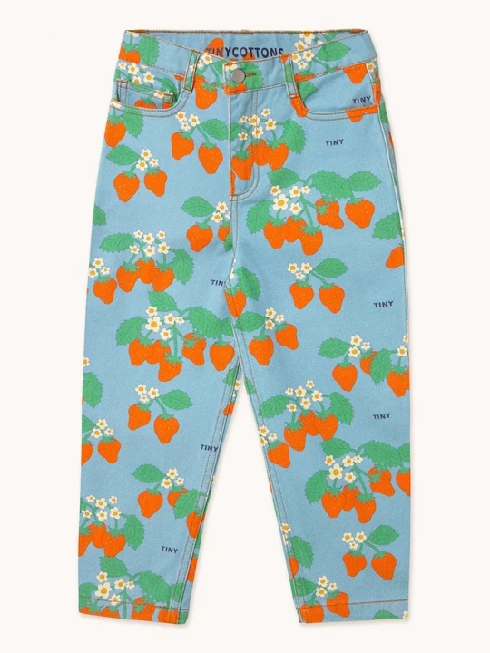 Obrázek produktu Tinycottons Dětské rifle Tinycottons STRAWBERRIES STRAIGHT JEANS modrá