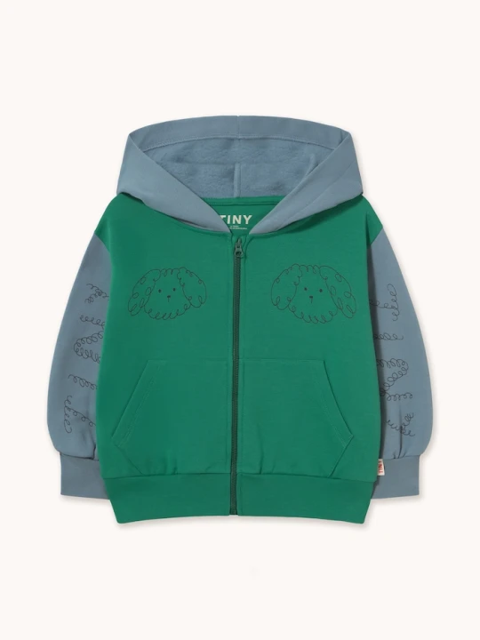 Obrázek produktu Tinycottons mikina s kapucí dětská bavlněná CURLY DOG COLOR BLOCK HOODIE