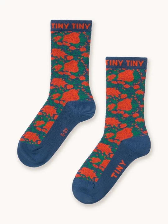 Obrázek produktu Tinycottons ponožky dětské ROSES MEDIUM SOCKS námořnická modř