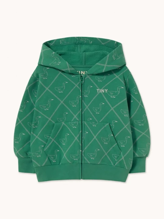 Obrázek produktu Tinycottons rozepínací mikina s kapucí dětská bavlněná GEESE HOODIE zelená