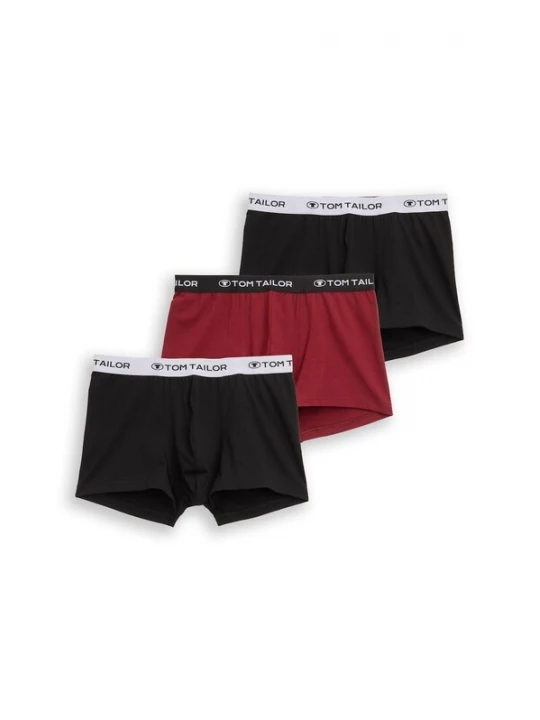 Obrázek produktu TOM TAILOR Boxerky bordó / černá / bílá