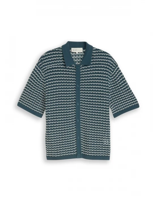 Obrázek produktu TOM TAILOR DENIM Kardigan petrolejová / bílá