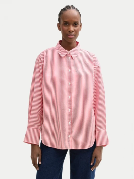 Obrázek produktu Tom Tailor Denim Košile Striped loose-fit shirt 1040551 Červená Regular Fit