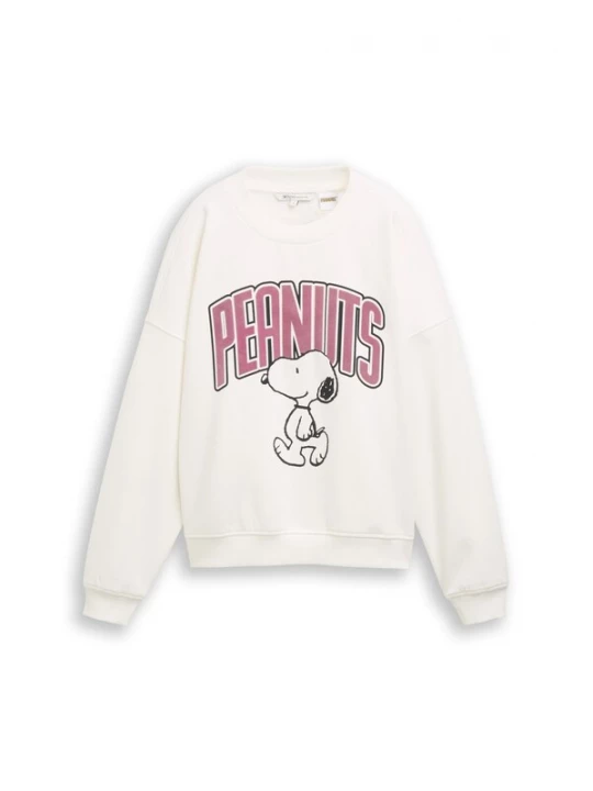 Obrázek produktu TOM TAILOR DENIM Mikina 'Snoopy' magenta / černá / offwhite