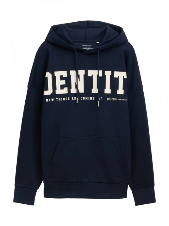 Obrázek produktu TOM TAILOR DENIM Mikina tmavě modrá / bílá