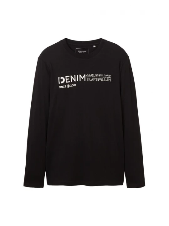 Obrázek produktu TOM TAILOR DENIM Tričko černá / bílá