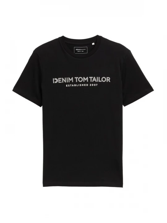 Obrázek produktu TOM TAILOR DENIM Tričko světle šedá / černá / bílá