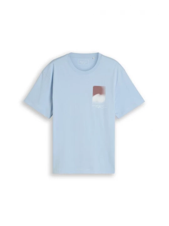 Obrázek produktu TOM TAILOR DENIM Tričko světlemodrá / hnědá / offwhite