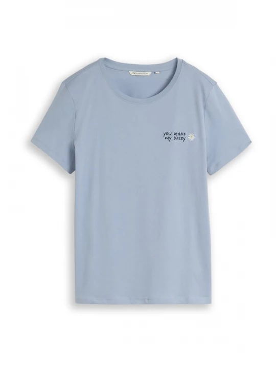 Obrázek produktu TOM TAILOR DENIM Tričko světlemodrá / světle žlutá / černá