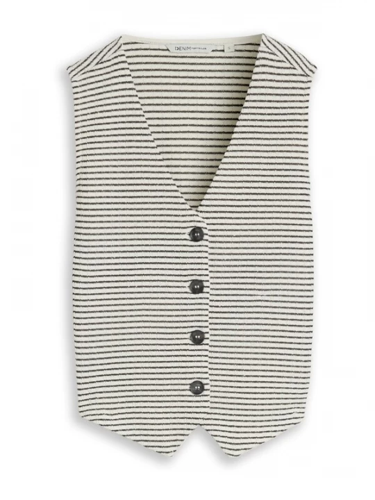Obrázek produktu TOM TAILOR DENIM Vesta černá / bílá