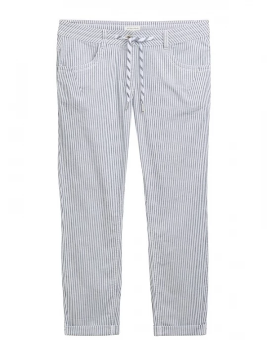 Obrázek produktu TOM TAILOR Kalhoty  tmavě modrá / bílá