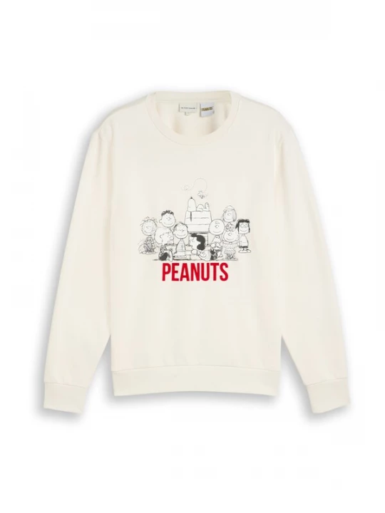 Obrázek produktu TOM TAILOR Mikina 'Peanuts' jasně červená / černá / barva bílé vlny