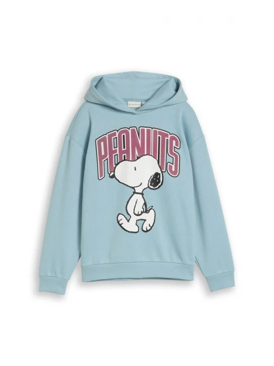 Obrázek produktu TOM TAILOR Mikina 'Peanuts' světlemodrá / grenadina / černá / bílá