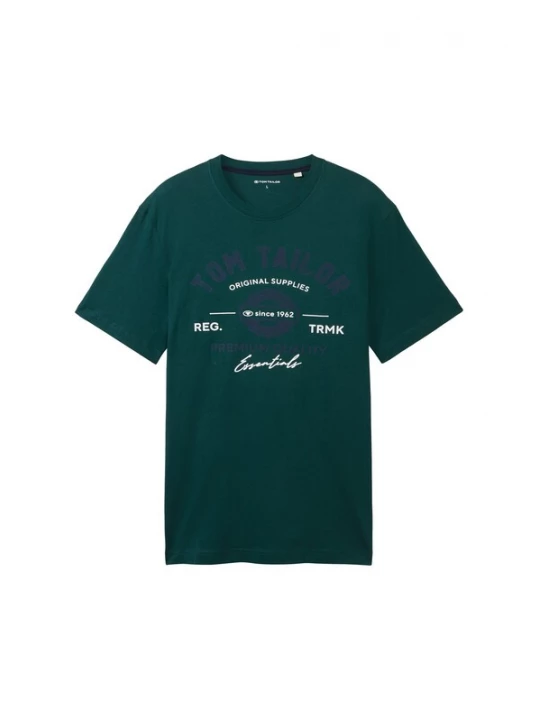 Obrázek produktu TOM TAILOR Tričko indigo / tmavě zelená / bílá