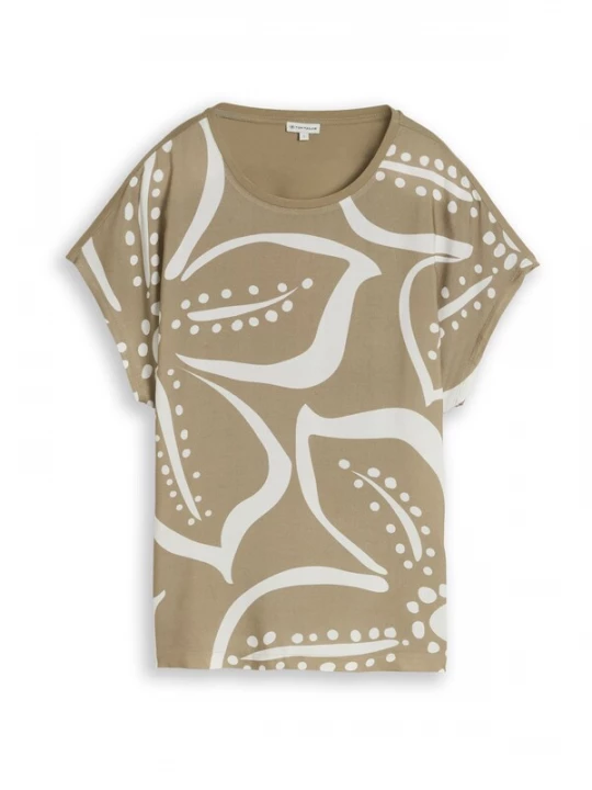 Obrázek produktu TOM TAILOR Tričko khaki / offwhite