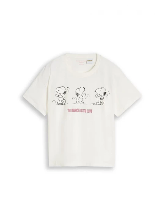Obrázek produktu TOM TAILOR Tričko 'Peanuts' pink / černá / bílá
