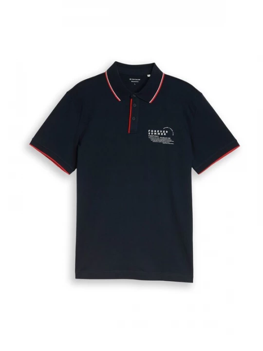 Obrázek produktu TOM TAILOR Tričko tmavě modrá / červená / bílá