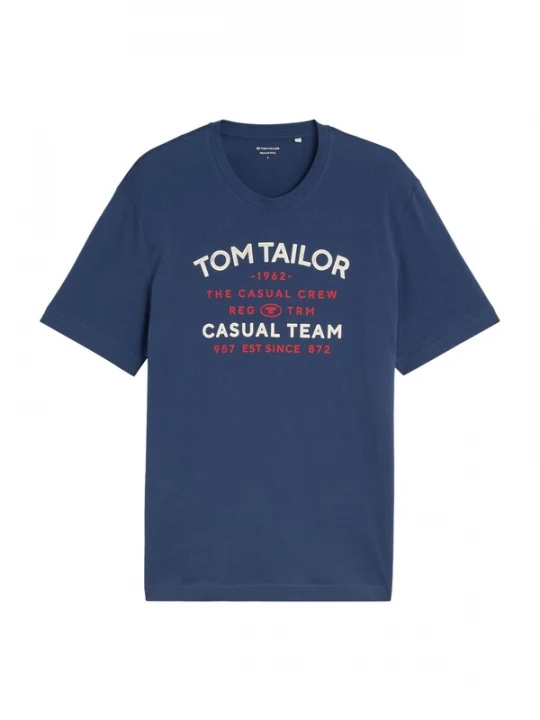 Obrázek produktu TOM TAILOR Tričko tmavě modrá / svítivě červená / offwhite