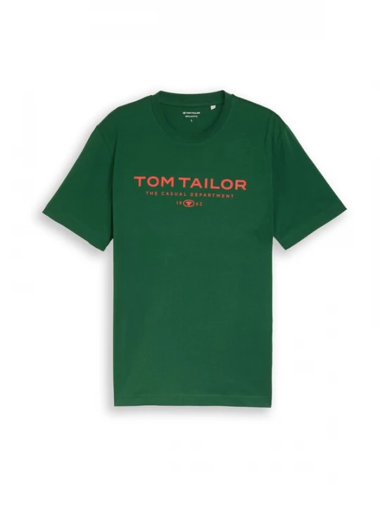 Obrázek produktu TOM TAILOR Tričko tmavě zelená / oranžově červená