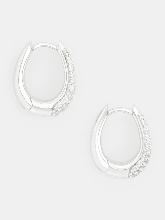 Obrázek produktu Tom Wood Stříbrné náušnice Liz Hoops Pave