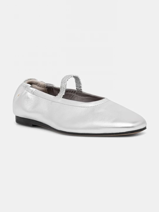 Obrázek produktu Tommy Hilfiger baleríny kožené SILVER LTH ELLASTIC BALLERINA