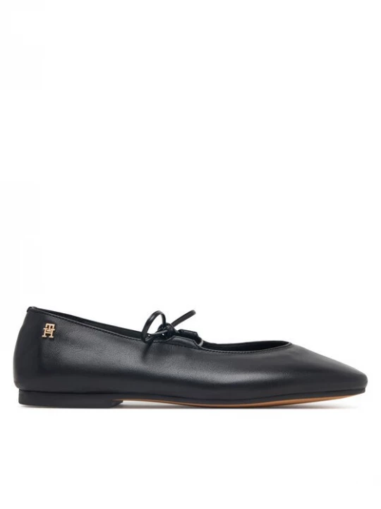 Obrázek produktu Tommy Hilfiger Baleríny Lace-Up Leather Ballerina FW0FW09542 Černá