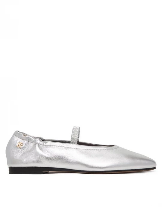 Obrázek produktu Tommy Hilfiger Baleríny Silver Lth Ellastic Ballerina FW0FW09466 Stříbrná