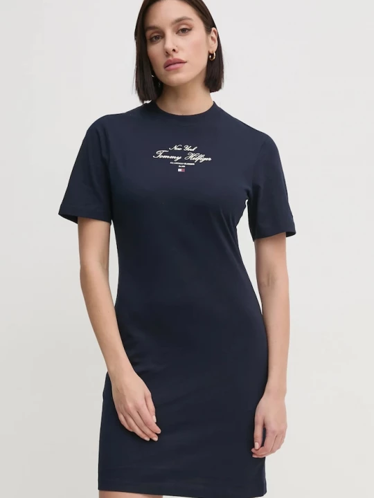 Obrázek produktu Tommy Hilfiger Bavlněné šaty Tommy Hilfiger námořnická modř