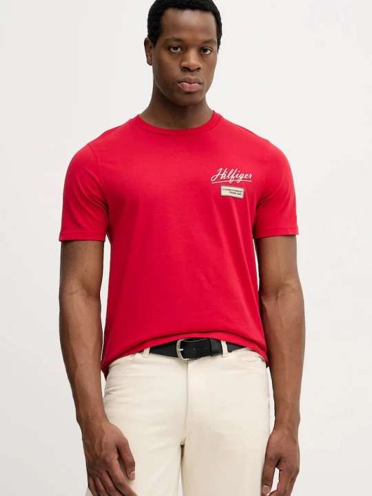 Obrázek produktu Tommy Hilfiger Bavlněné tričko Tommy Hilfiger červená