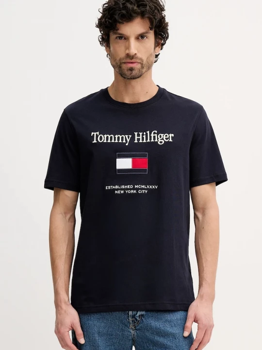 Obrázek produktu Tommy Hilfiger Bavlněné tričko námořnická modř